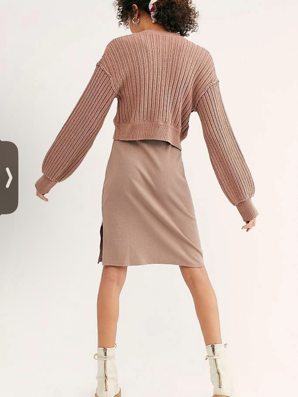 Free People Size Small Cardi Mocha Classic Cardigan Sweater - Picture 3 of 9
